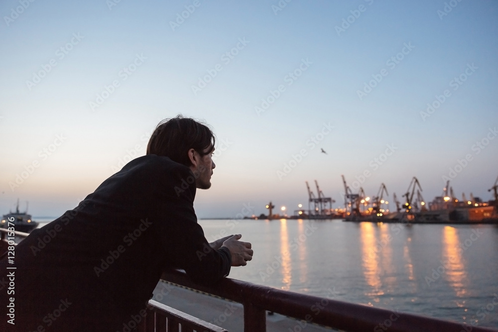 Fototapeta premium Man in port