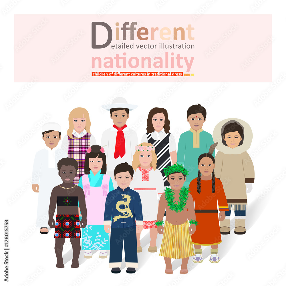 little kids of different nationalities vector little kids of different nationalities vector