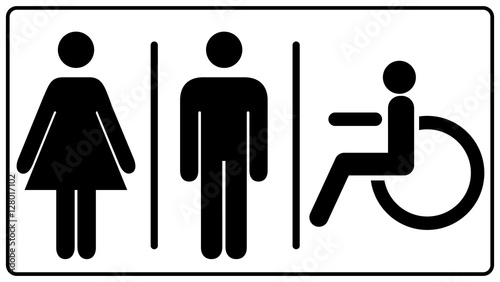 Vector mens and womens disabled restroom signage set - men s, boy s, women s printable restroom, toilette signs