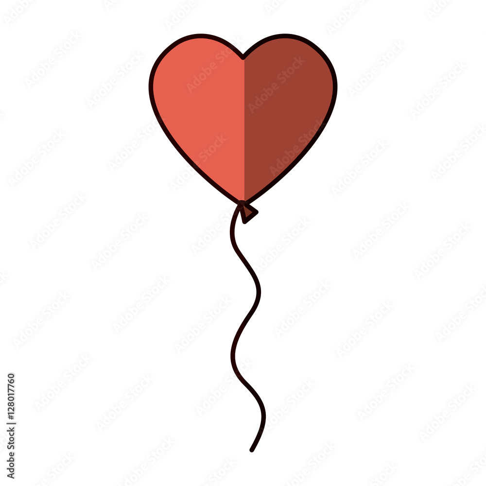 Heart balloon icon. Love passion romantic and decoration theme. Isolated design. Vector illustration
