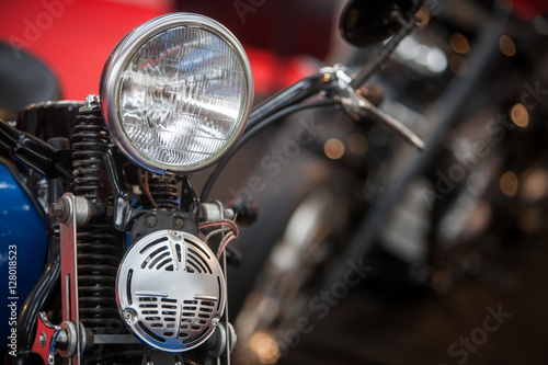 Vintage motorcycle headlight and horn © bizoo_n
