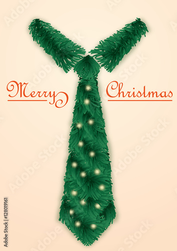 Krawatte Weihnachtskarte beige