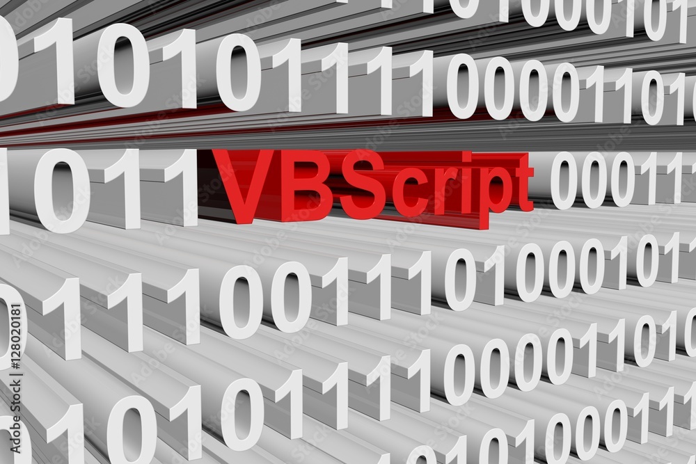 VBScript binary code 3D illustration