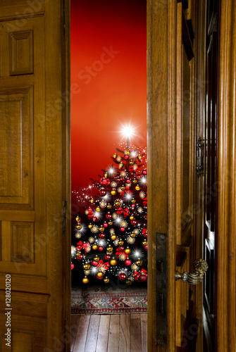 Tür zum Weihnachtszimmer