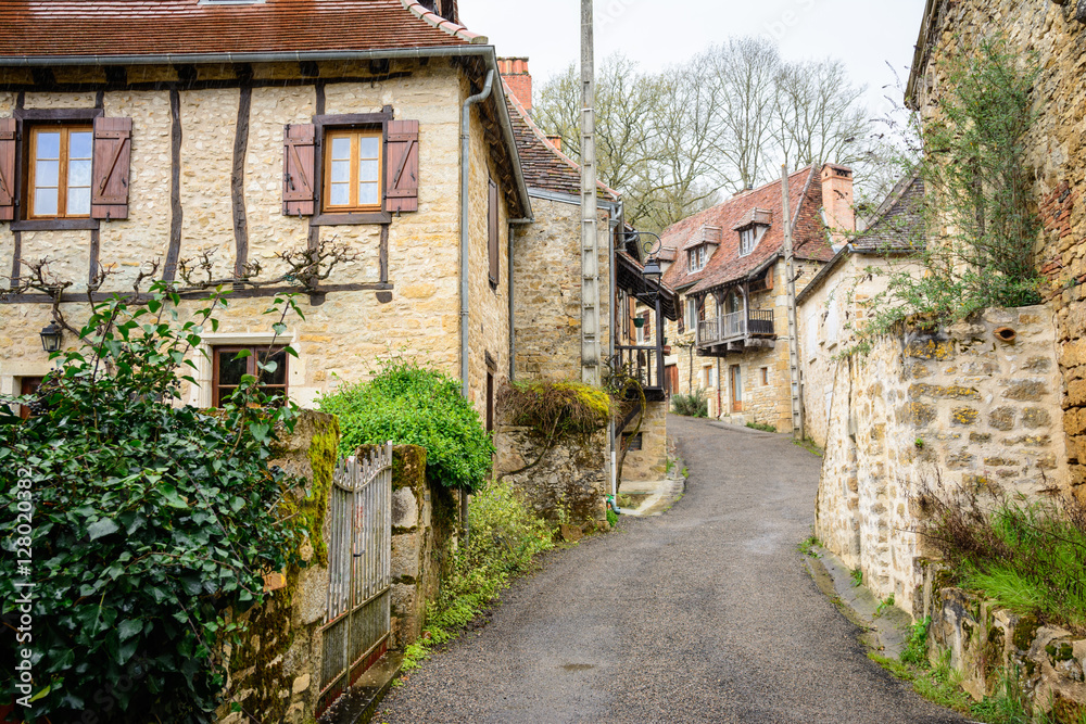 romantic village of carennac at perigord, france