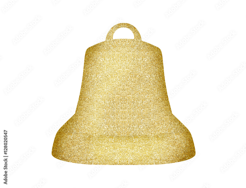 Golden Christmas bell isolated on white background Golden Christmas bell isolated on white background