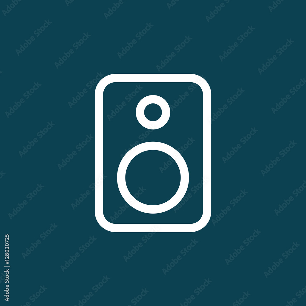thin line speaker icon on blue background thin line speaker icon on blue background