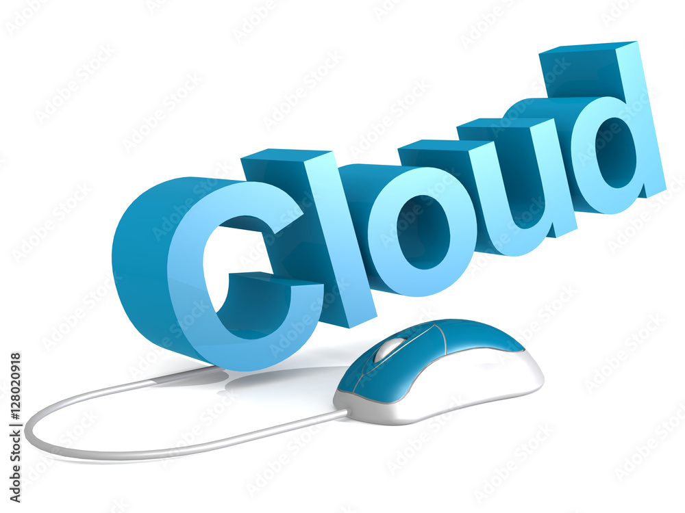 Cloud word with blue mouse Cloud word with blue mouse