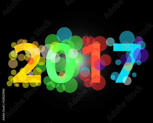 Vector Happy New Year - 2017 colorful background