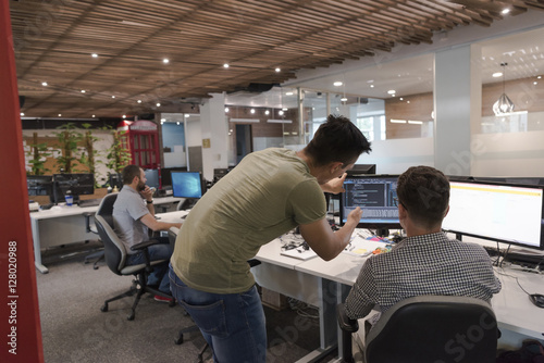 Photography startup business people group working as team to find solution