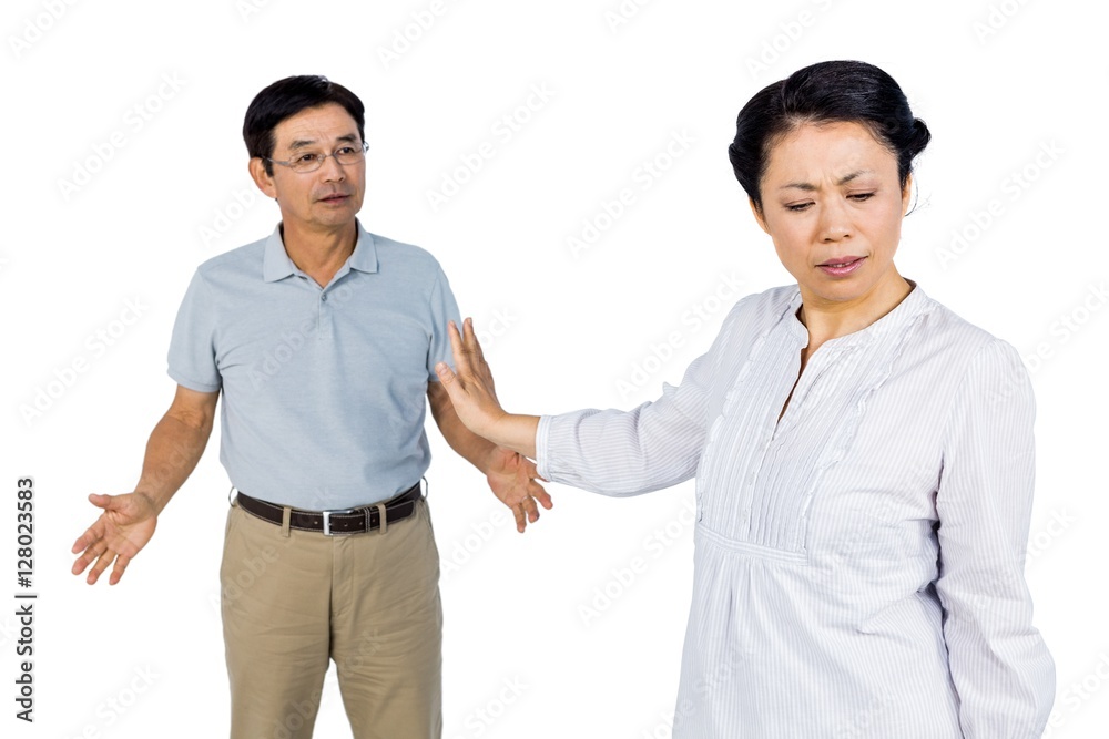 Older asian couple having an argument Older asian couple having an argument