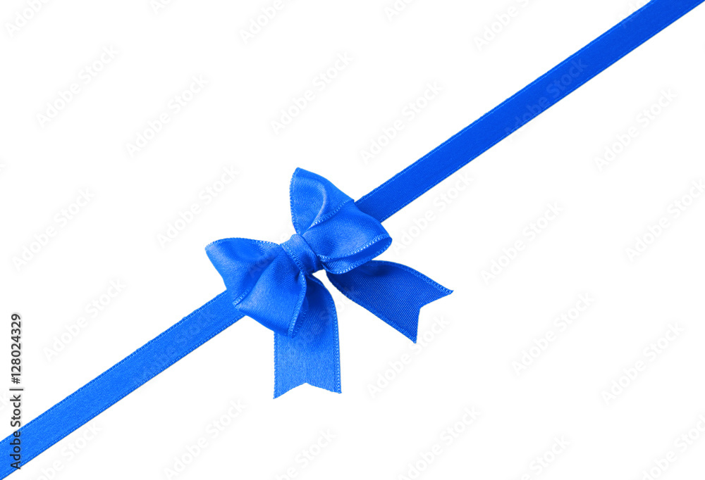 Festive ribbon bow on white background Festive ribbon bow on white background