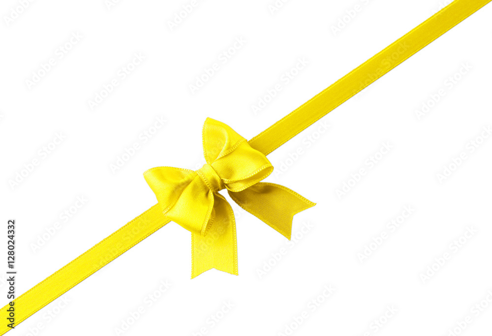 Festive ribbon bow on white background Festive ribbon bow on white background