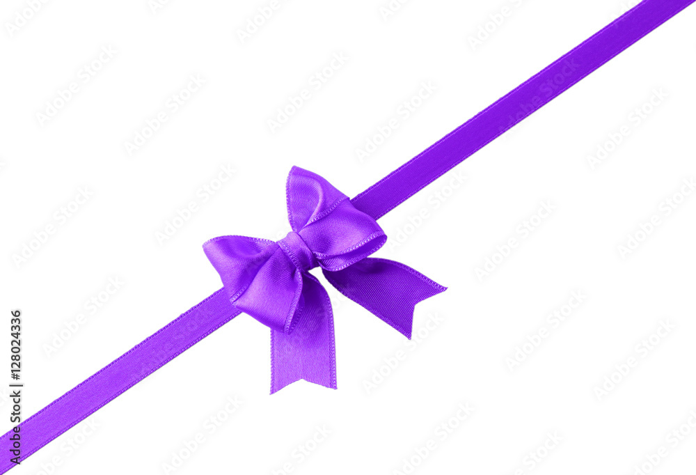 Festive ribbon bow on white background Festive ribbon bow on white background