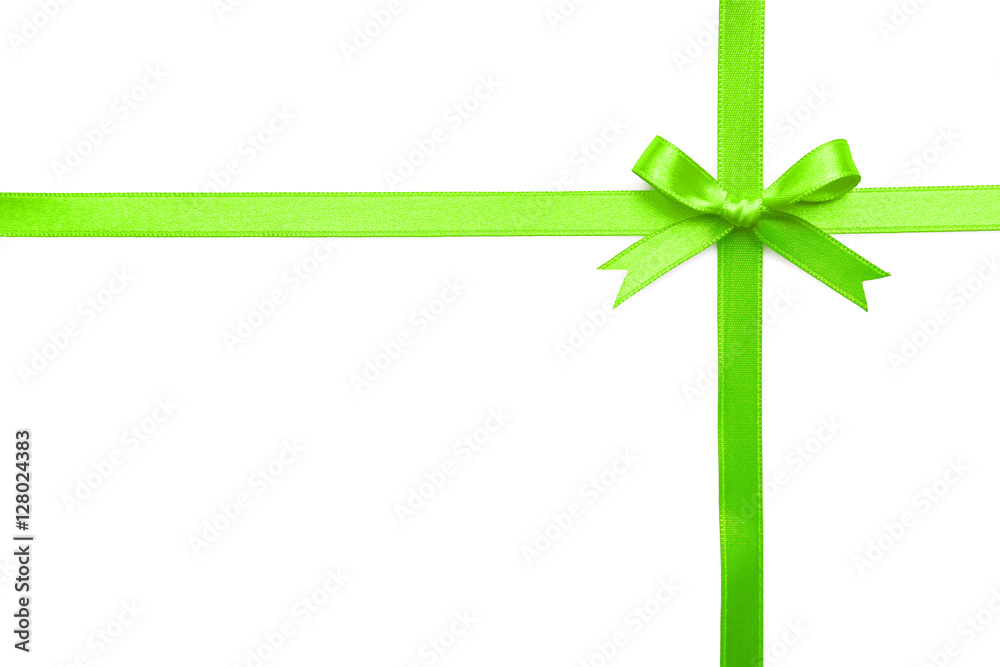 Festive ribbon bow on white background Festive ribbon bow on white background
