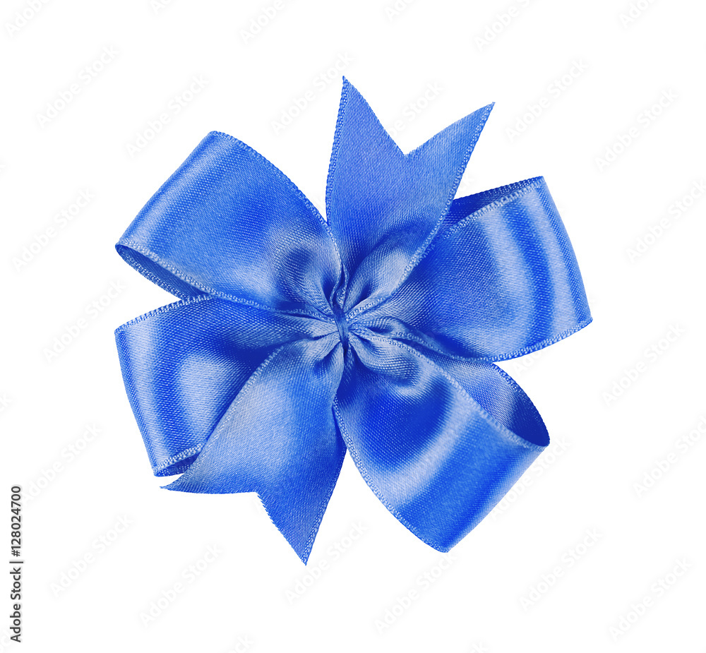 Festive ribbon bow on white background Festive ribbon bow on white background