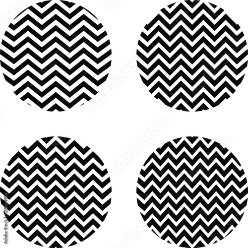 set of circles with a zigza...