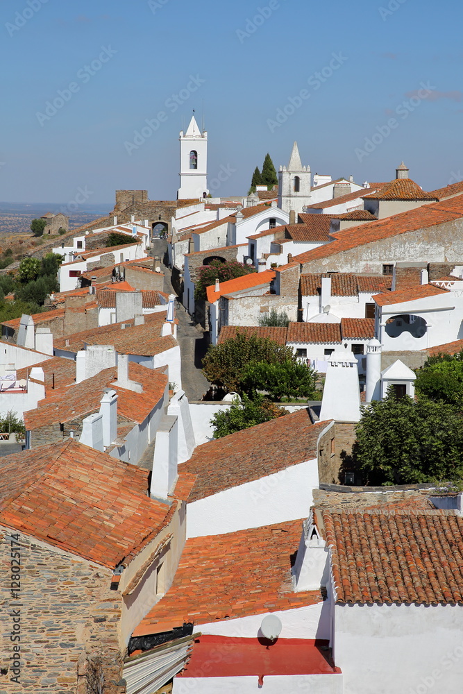 MONSARAZ, PORTUGAL: View of the medieval village from the castle