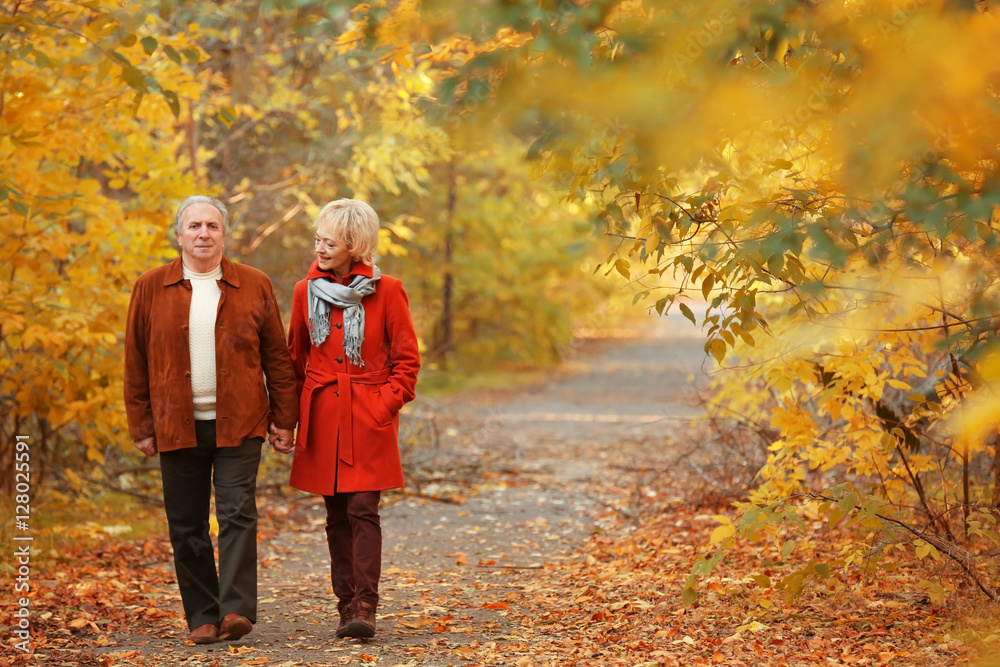Lovely mature couple in autumn park Lovely mature couple in autumn park