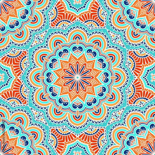 Ethnic floral seamless pattern