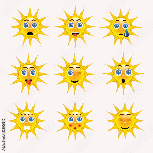 Sun emoticon emoji collection funny yelloe smily