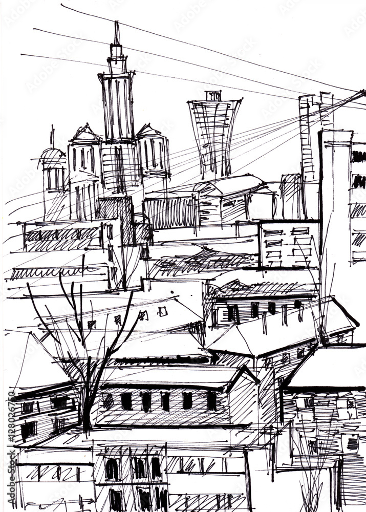 Instant sketch, skyline