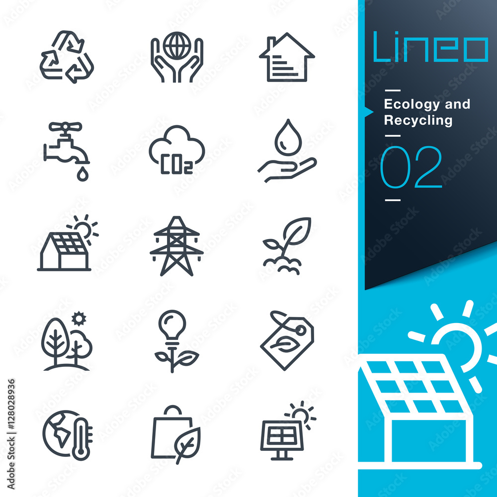 Lineo - Ecology and Recycling line icons