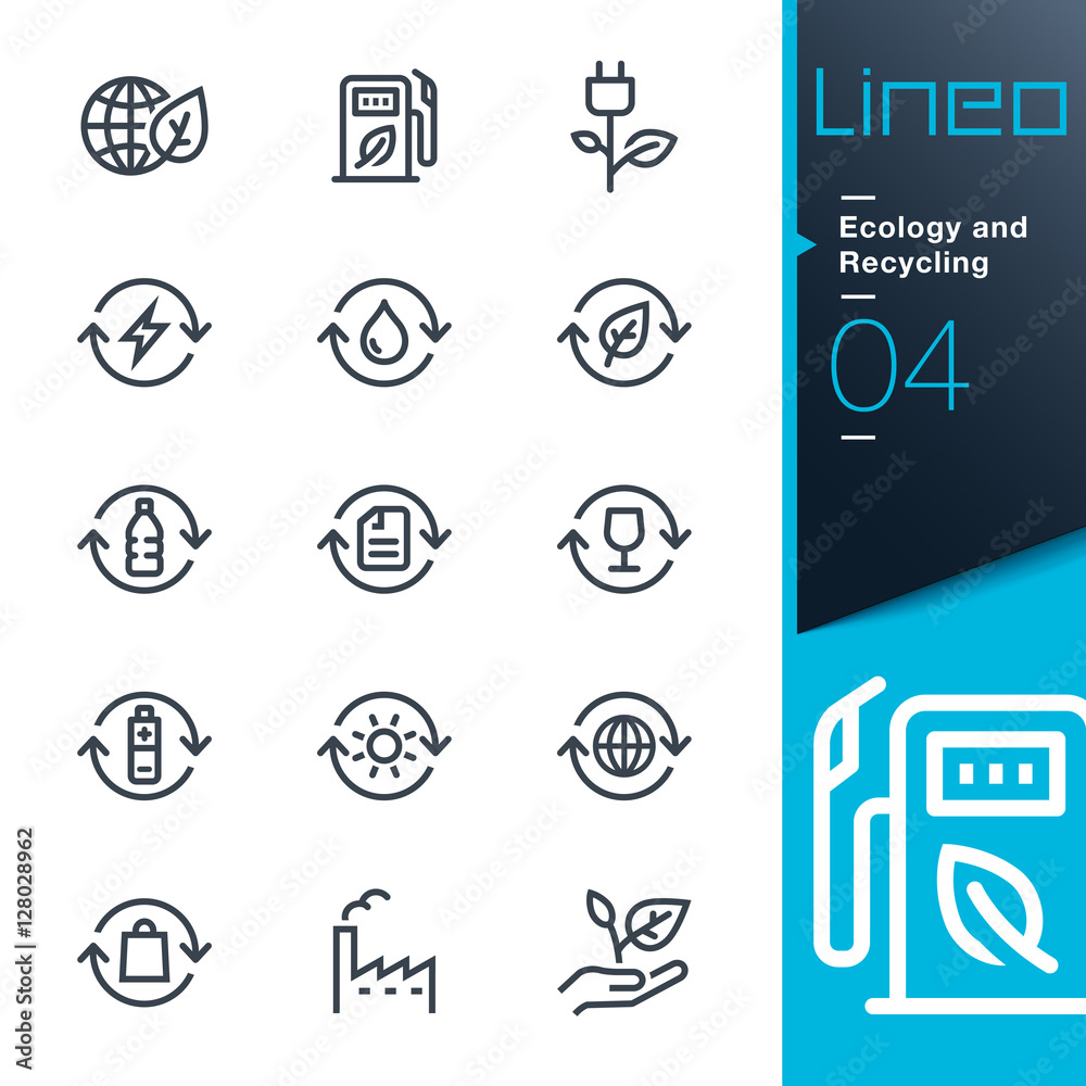Lineo - Ecology and Recycling line icons