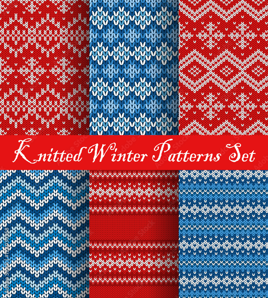 Knitted Winter Patterns Set Knitted Winter Patterns Set
