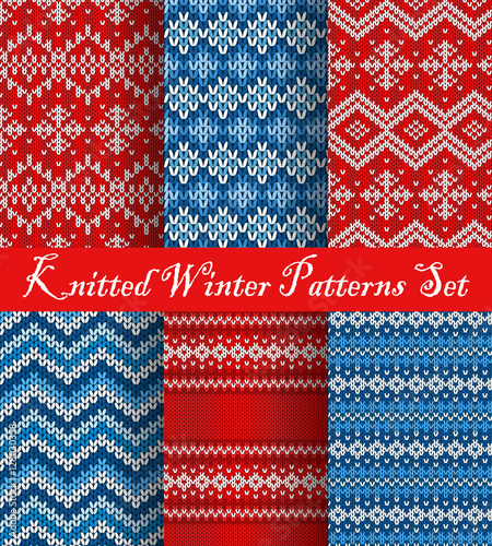 Knitted Winter Patterns Set