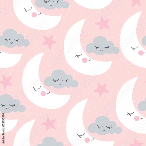 Tapety księżyc, chmurki i gwiazdki