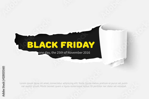 Black Friday hole in paper banner