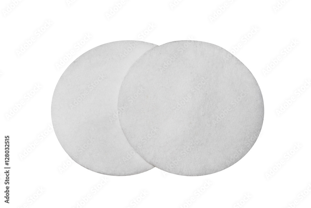 Two cotton sponges isolated on white background.Design for the beauty, medicine and cosmetics industry