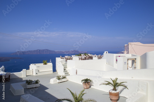 Santorini in the morning Mediterranean sea Greece