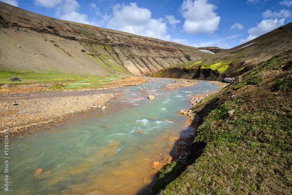 Asgard river canyon in Kerlingarfjoll area, Iceland