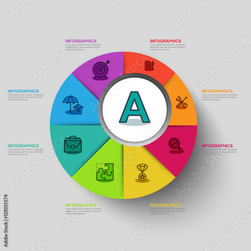 Infographic business circle vector 