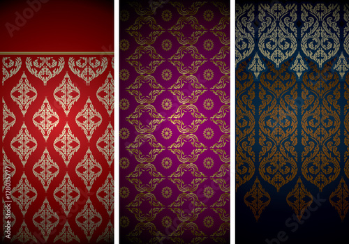 Set of Thai traditional art Design, Thai art pattern vector