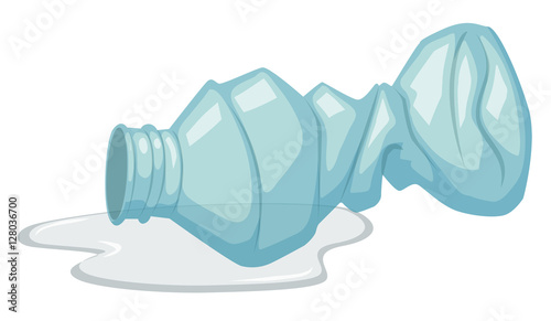 Used plastic bottle on white background