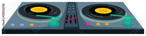 Disc jockey machine with two music disks
