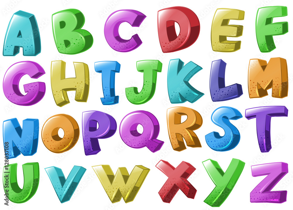 Font design with english alphabets