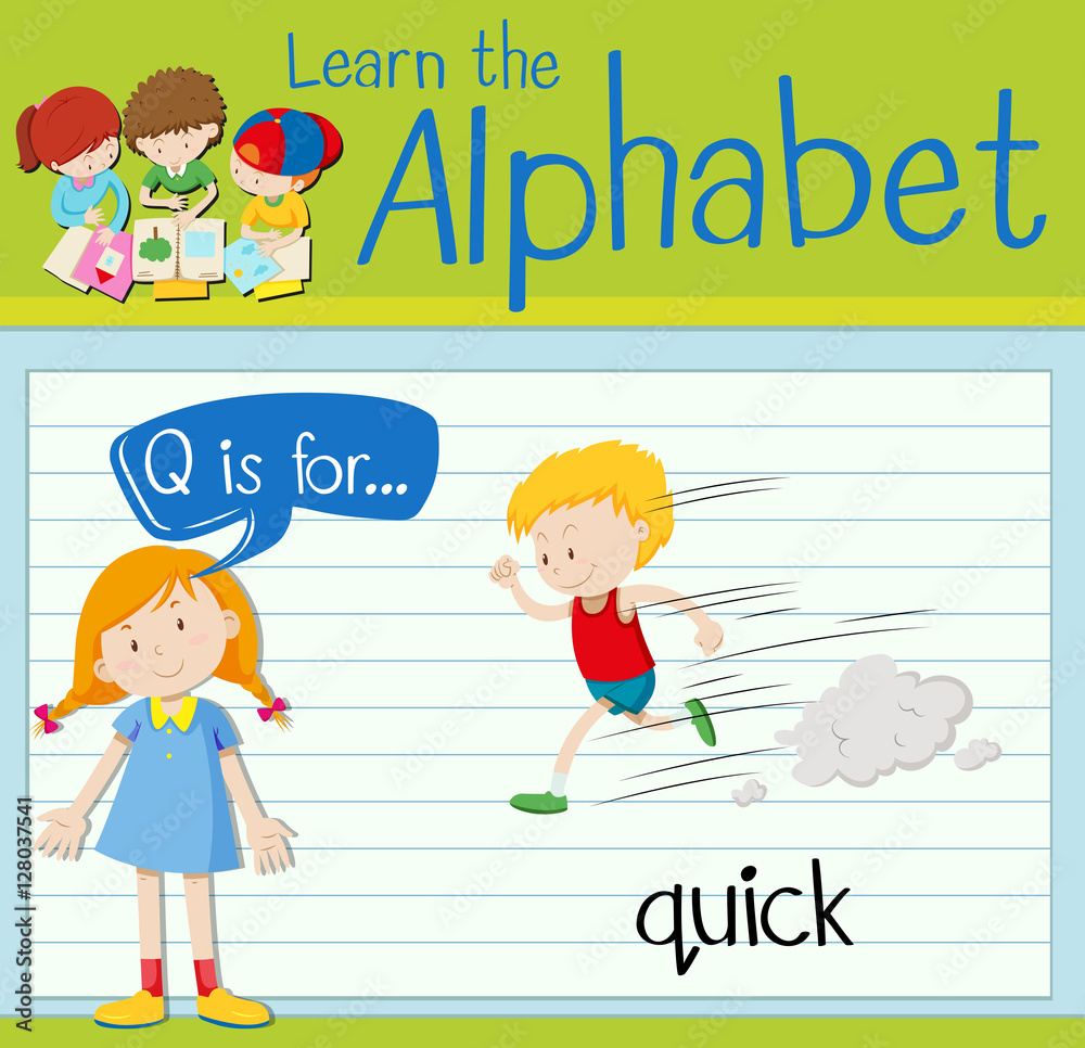 Flashcard letter Q is for quick