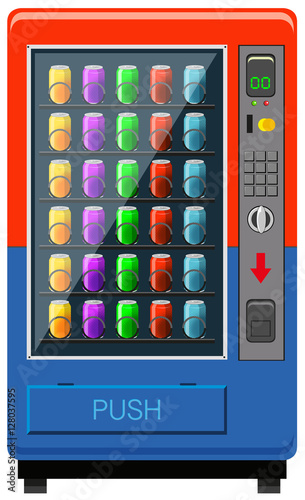 Vending maching in red and blue color