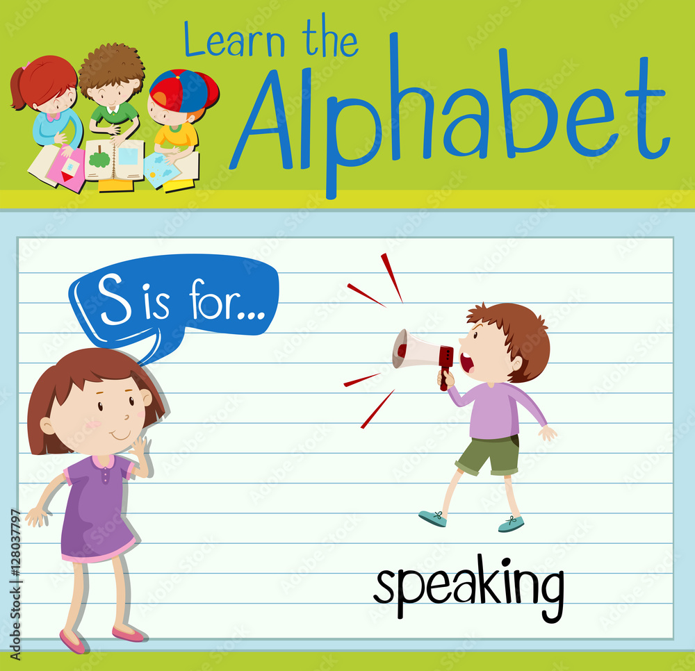 Flashcard letter S is for speaking Flashcard letter S is for speaking