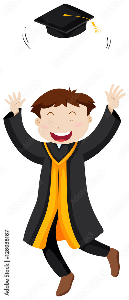 Man throwing graduation cap Man throwing graduation cap