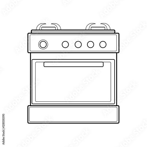 symbol of gas stove. color line art. Vector illustration