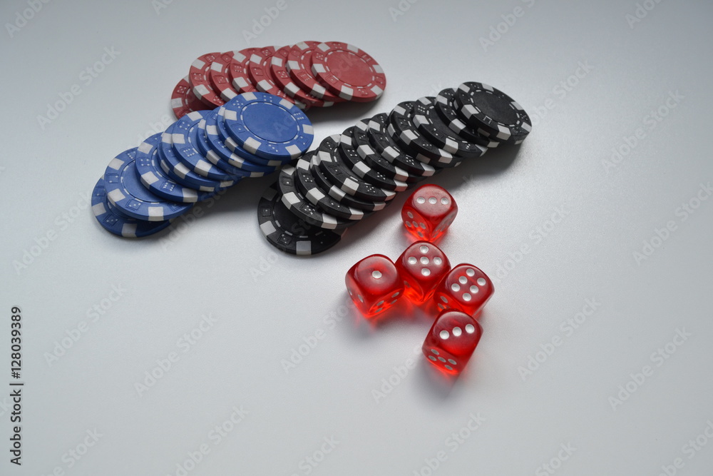 playing chips and dice playing chips and dice