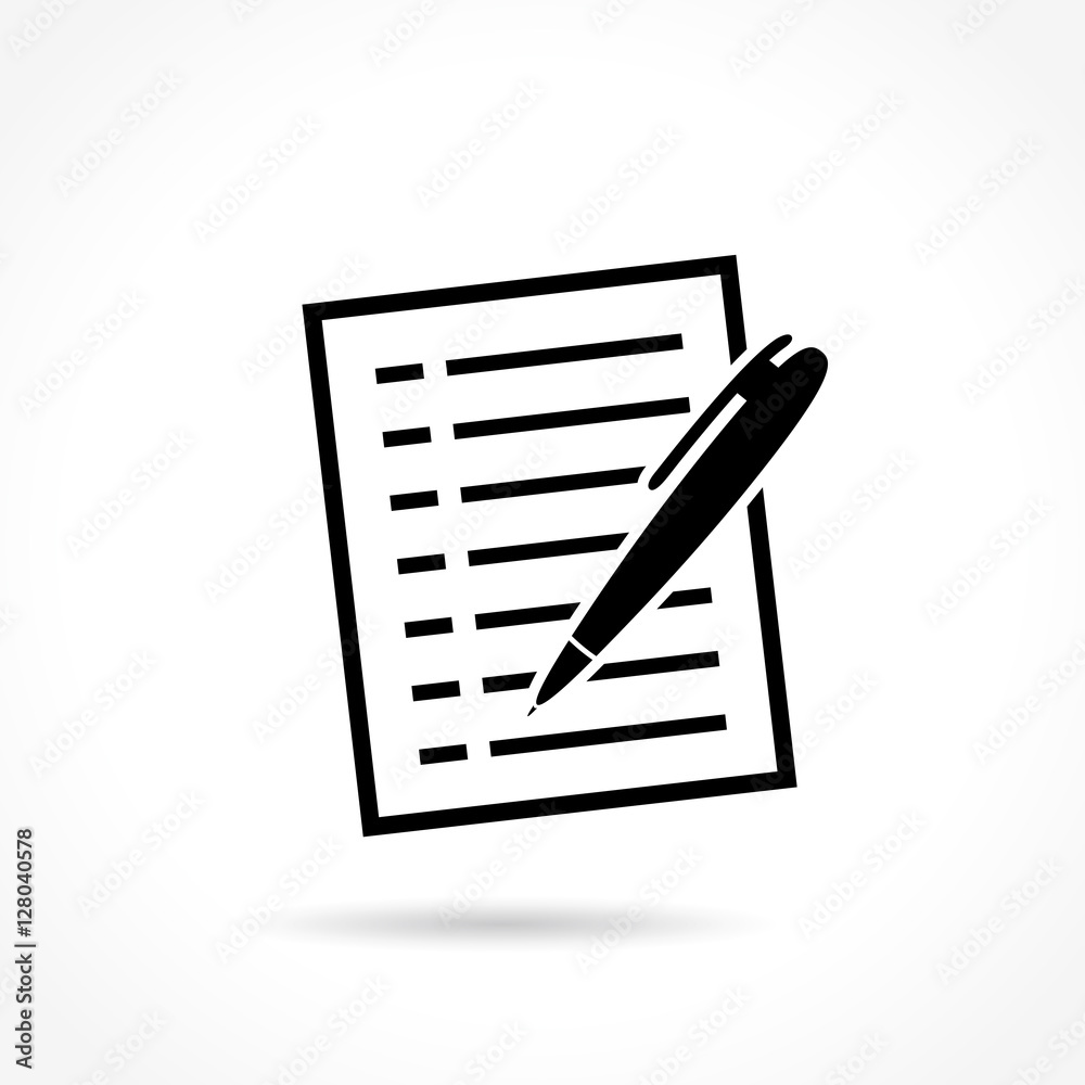 paper sheet and pen icon paper sheet and pen icon