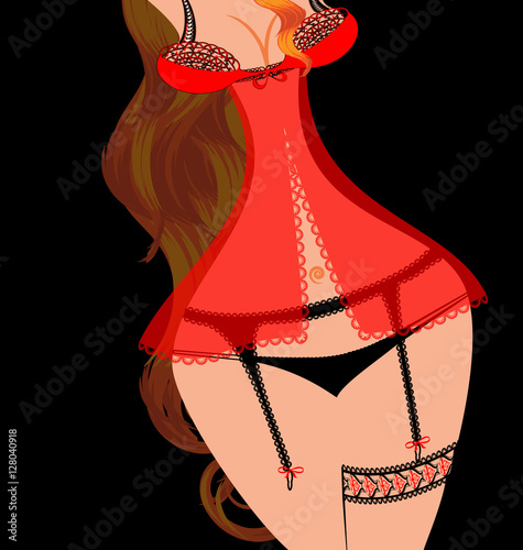 abstract red black erotic lingerie