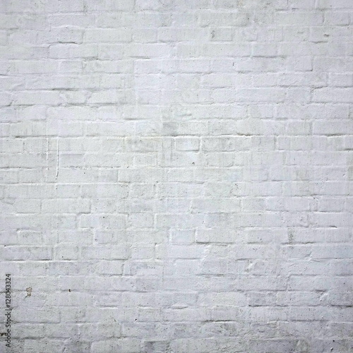 Rectangular White  Washed  Brick Wall With  Shabby Plaster Backg