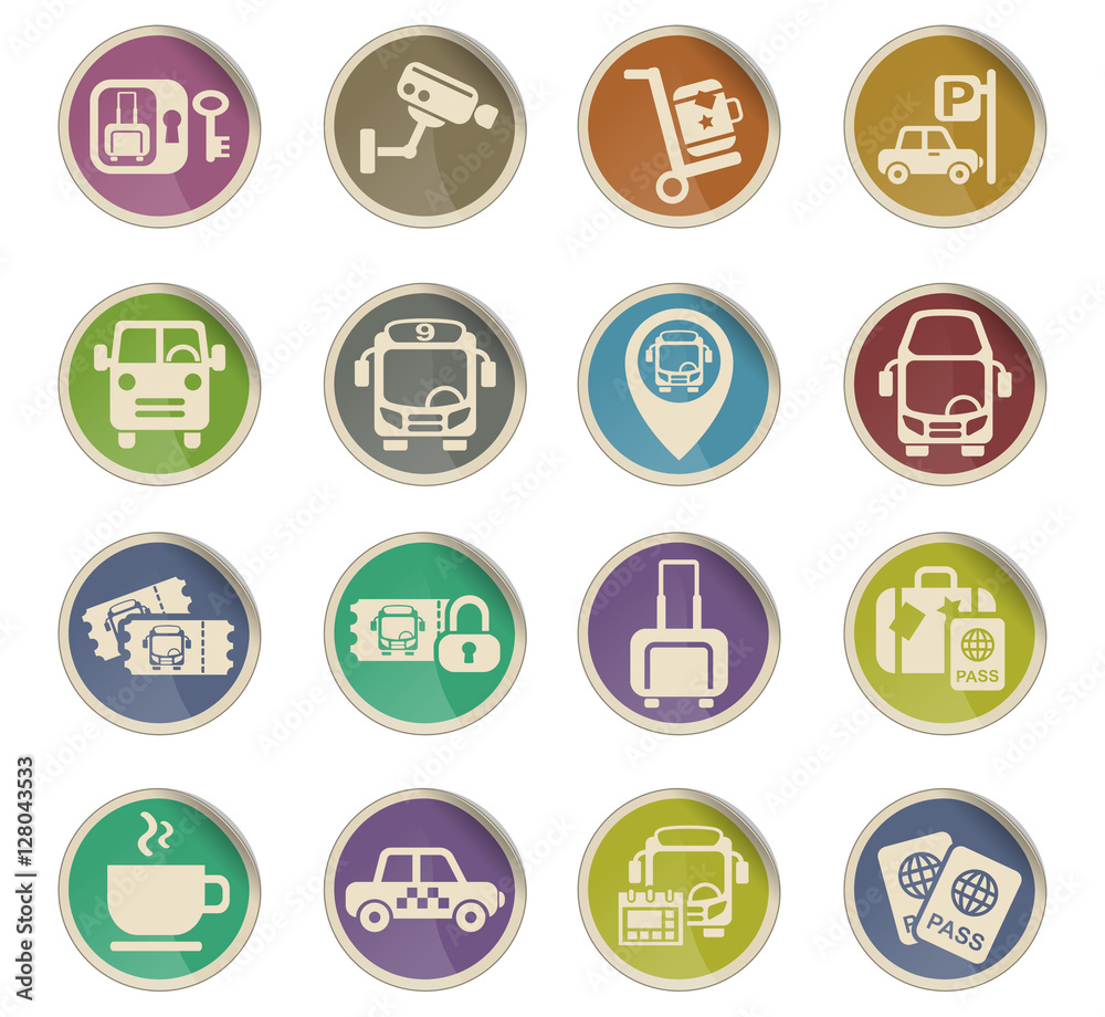 bus station icon set